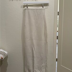 Cream Knit Maxi Swim Cover Up